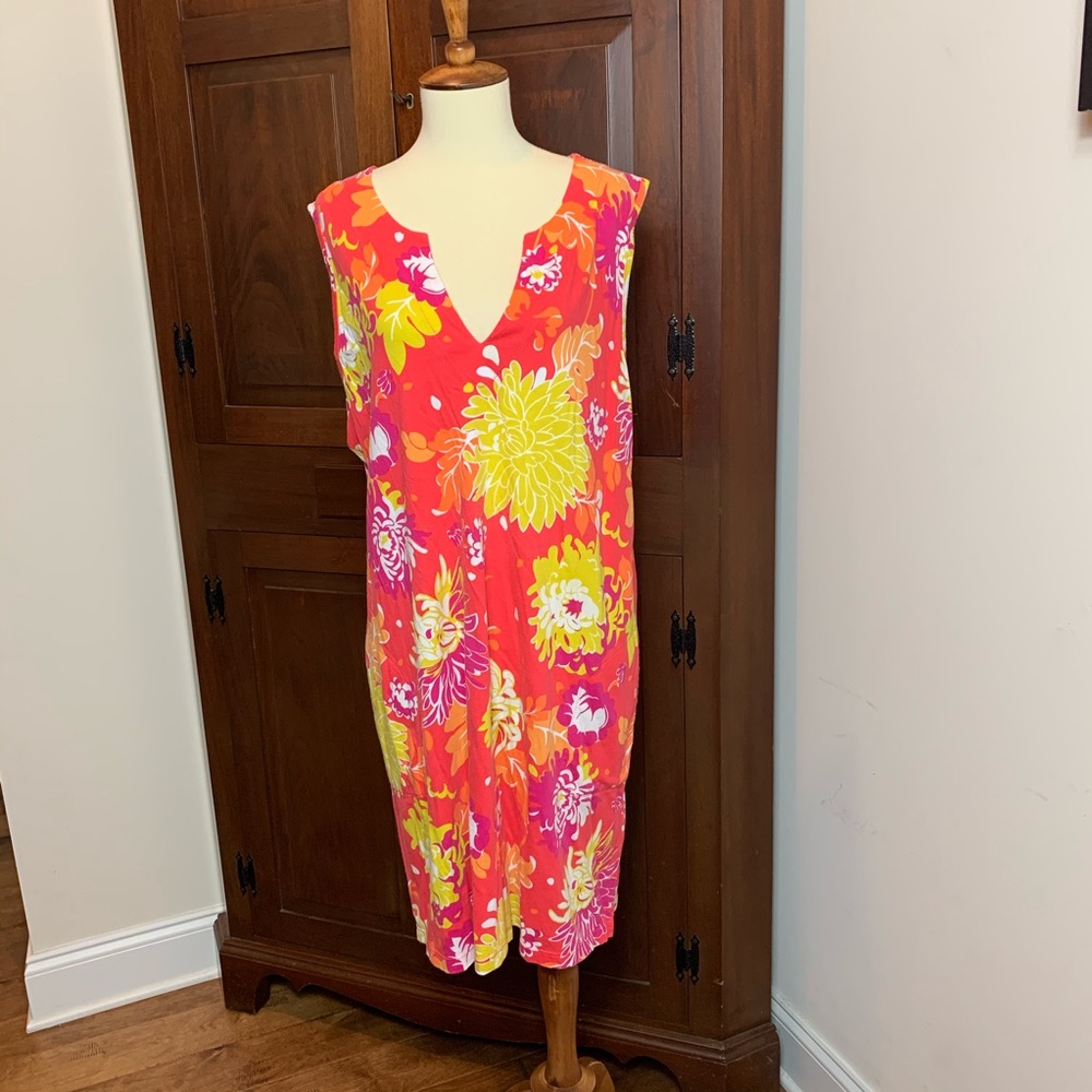 4/$20 🍊Lands End Jersey swim cover orange dress